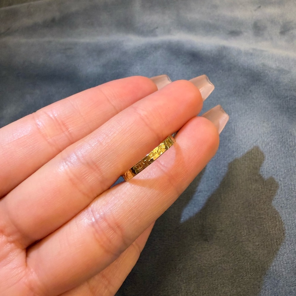 Sold! Simple Golden Band Ring with pounded surface